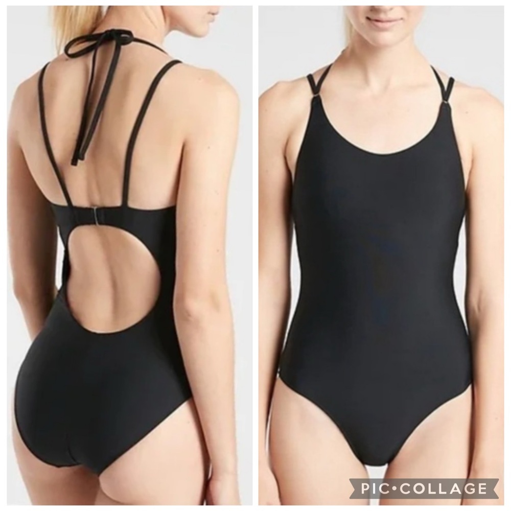 Athleta Black One-Piece Swimsuit XXS 0 2